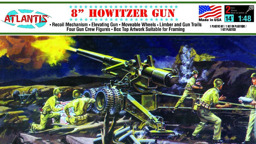 Atlantis 1/48 US Army Howitzer Gun 8\"
