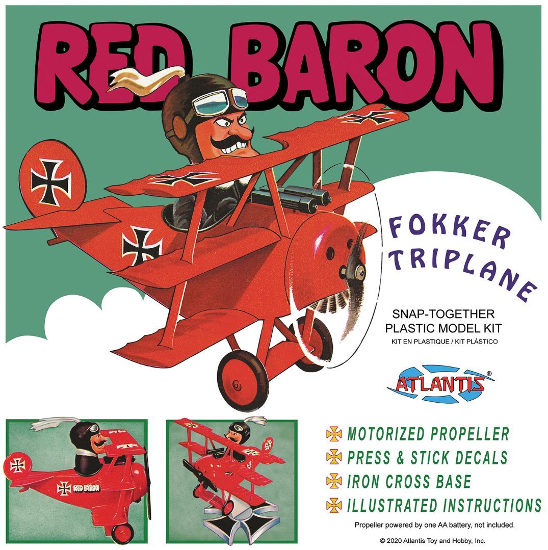 Atlantis Nonscale Red Baron Fokker Tri Plane - Snap together