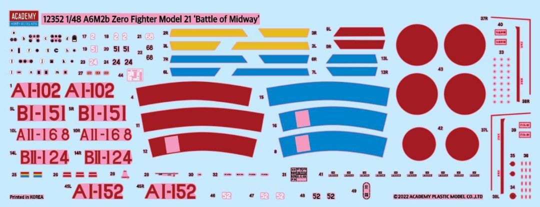 Academy 1/48 A6M2b Zero Fighter Model 21 \"Battle of Midway\" Mo