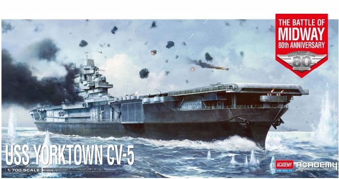 Academy 1/700 Scale USS Yorktown CV-5 \"Battle of Midway\"