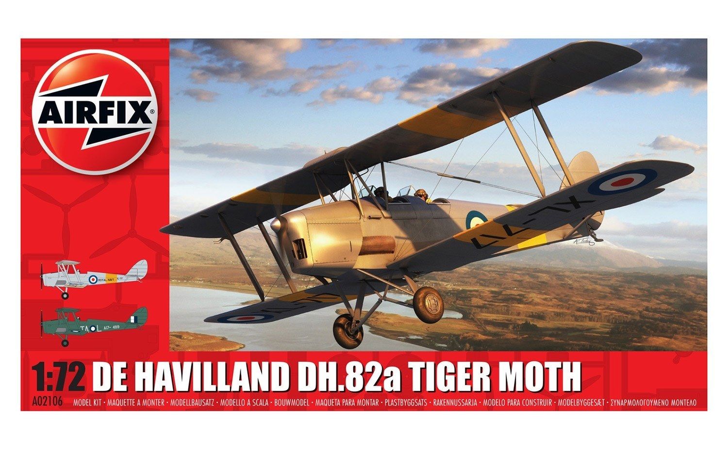 Airfix 1/72 Scale - deHavilland DH.82a Tiger Moth Model Kit