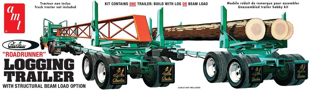 AMT 1/25 Scale Peerless Logging Trailer Model Kit