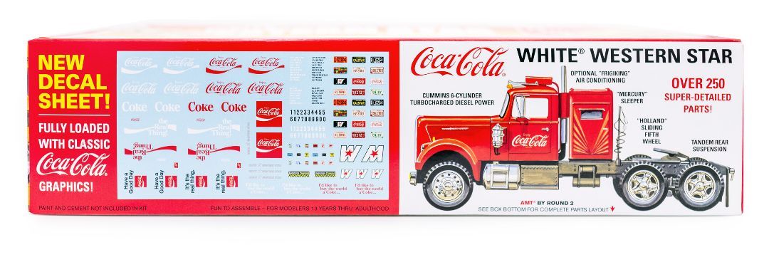 AMT 1/25 Scale White Western Star Semi Tractor (Coca Cola) Model