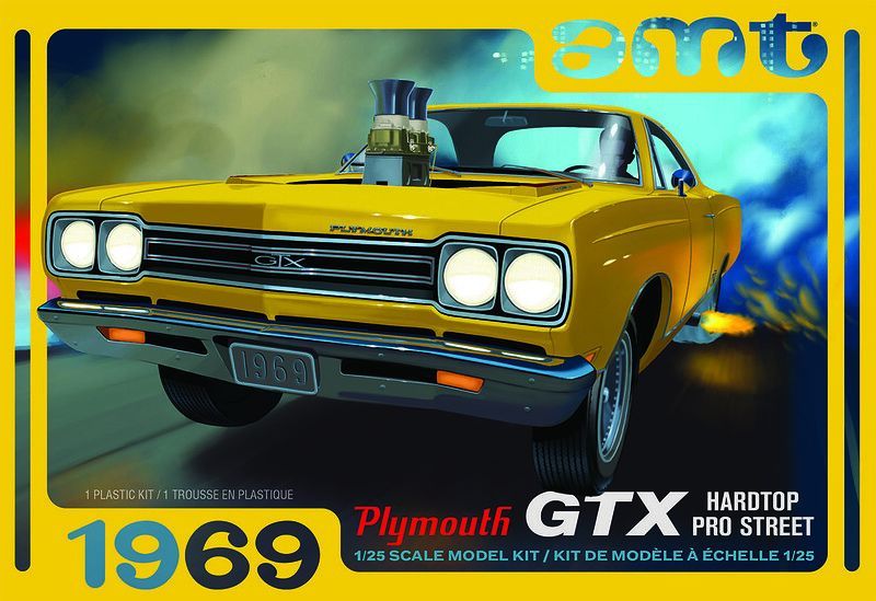 AMT 1/25 Scale 1969 Plymouth GTX Hardtop Pro Street 2T Model Kit