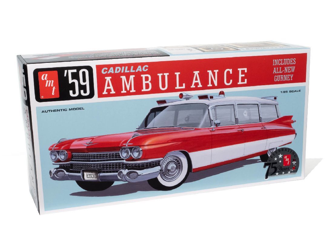 AMT 1/25 1959 Cadillac Ambulance With Gurney Model Kit