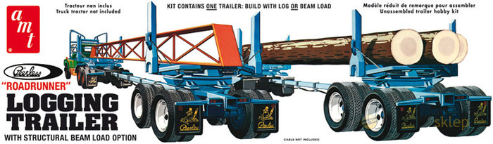AMT 1/24 Peerless Roadrunner Logging Trailer Model Kit