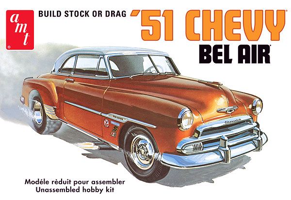 AMT 1/25 Scale 1951 Chevy Bel-Air Stock / Drag Model Kit