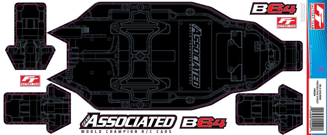 Team Associated RC10B6.4 FT Chassis Protective Sheet, +3mm,