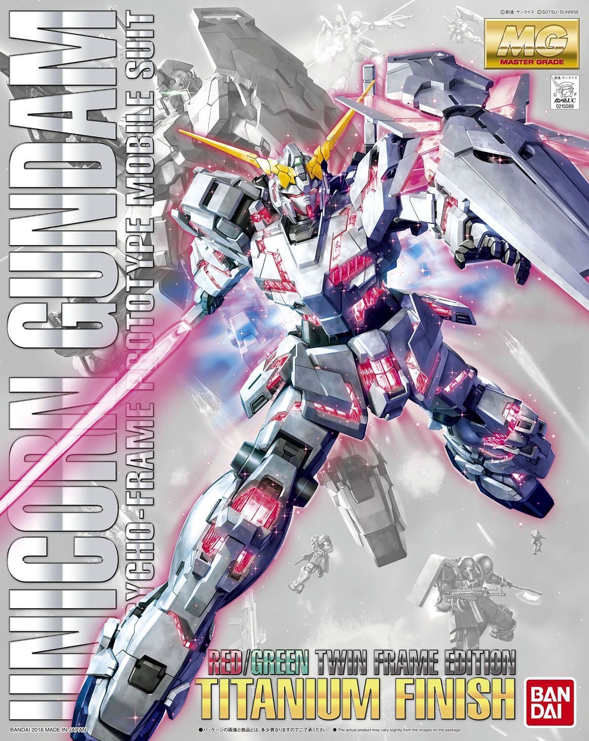 Bandai 1/100 Scale MG Unicorn Gundam (Red/Green Twin Frame Edit