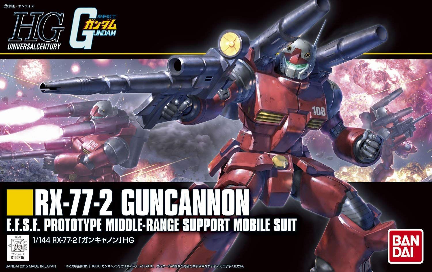 Bandai 1/144 Scale HGUC RX-77-2 Guncannon Model Kit