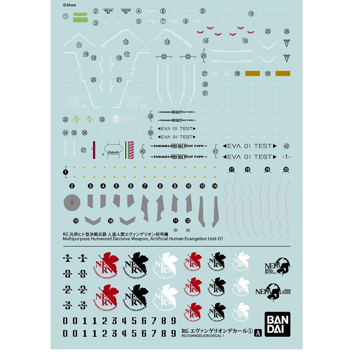 Bandai RG Evangelion Decal 1