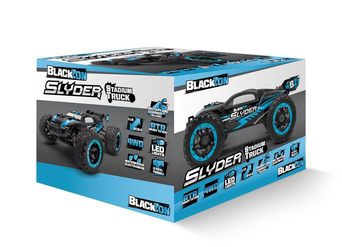 BlackZon Slyder 1/16th RTR 4WD Electric Stadium Truck - Blue