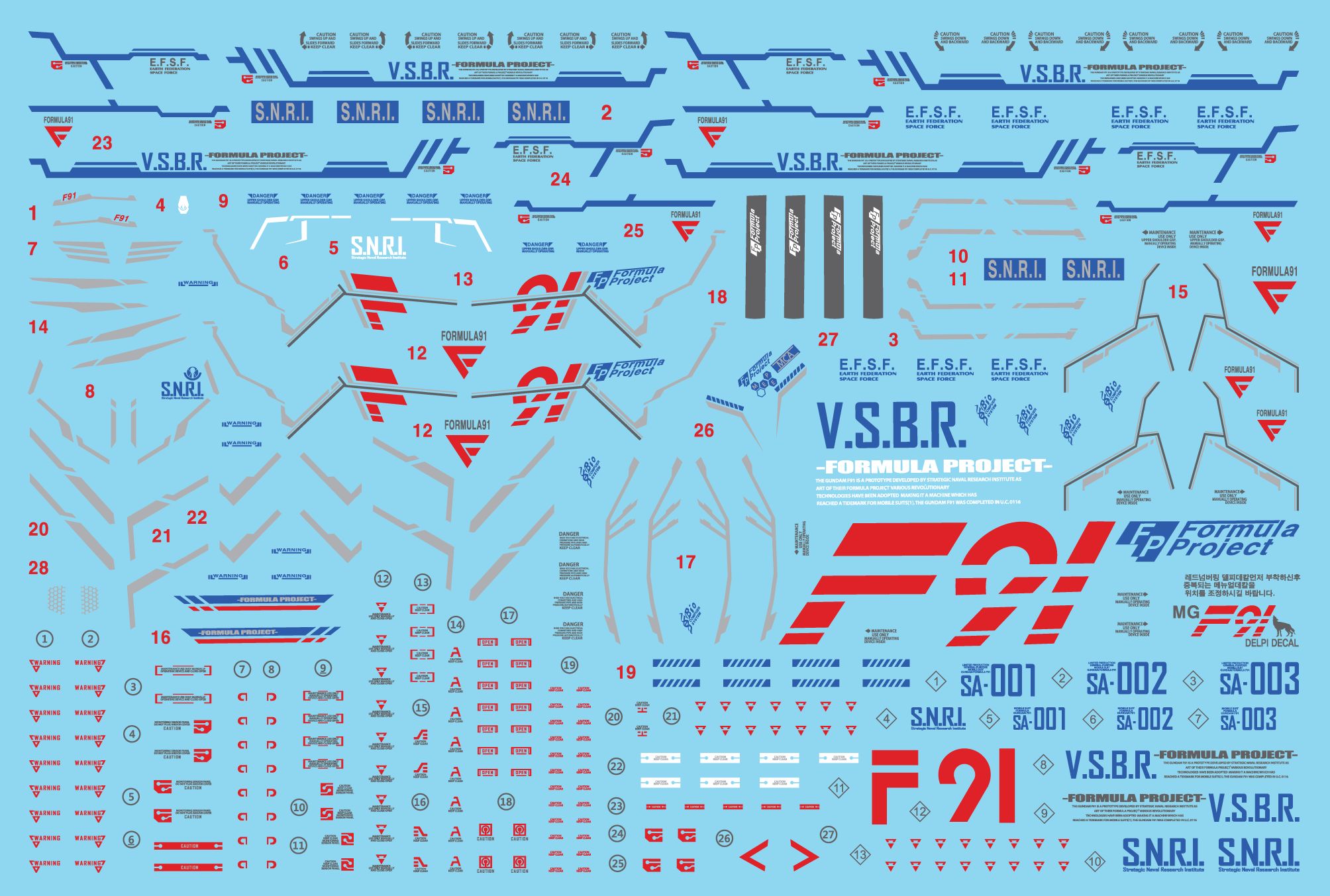 Delpi Decal - MG F91 Holo Water Decal