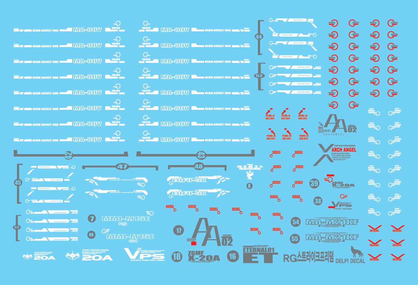 Delpi Decal RG Strike Freedom Water Decal