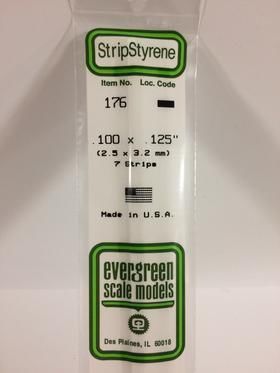 Evergreen Plastics 176 Strip .100X.125\" (7) - Click Image to Close