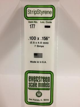 Evergreen Plastics 177 Strip .100X.156\" (7) - Click Image to Close