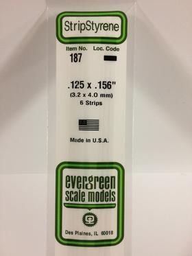 Evergreen Plastics 187 Strip .125X.156\" (6) - Click Image to Close