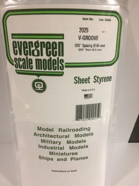 Evergreen Plastics 2025 V-Groove Style Plast .025\"