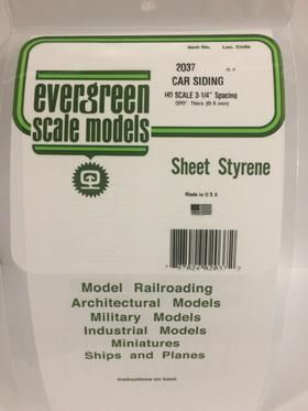 Evergreen Plastics 2037 Freight Car Siding .020 HO