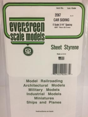 Evergreen Plastics 2067 Freight Car Siding .020 O