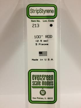 Evergreen Plastics 213 Rod .100\" (5) - Click Image to Close