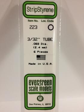 Evergreen Plastics 223 Tube 3/32\" .093\" (6)