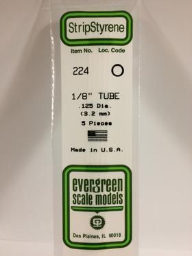 Evergreen Plastics 224 Tube 1/8\" .125\" (5) - Click Image to Close