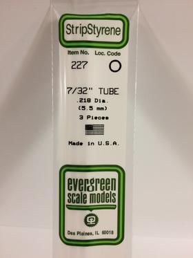 Evergreen Plastics 227 Tube 7/32\" .219\" (3)