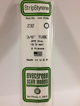 Evergreen Plastics 232 Tube 3/8\" .375\" (2)