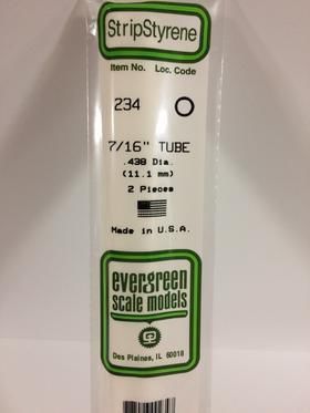 Evergreen Plastics 234 Tube 7/16\" .438\" (2) - Click Image to Close