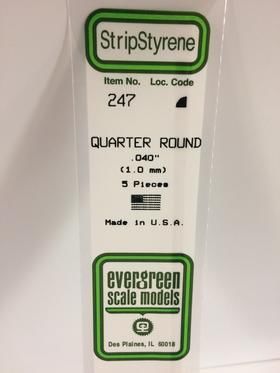 Evergreen Plastics 247 Quarter Round .040\" (5)