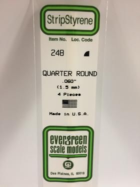 Evergreen Plastics 248 Quarter Round .060\" (4) - Click Image to Close