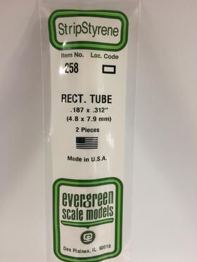 Evergreen Plastics 258 Rect Tube.187X.312\" (2)