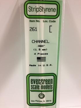 Evergreen Plastics 261 Channel .060\" 1.5MM (4) - Click Image to Close