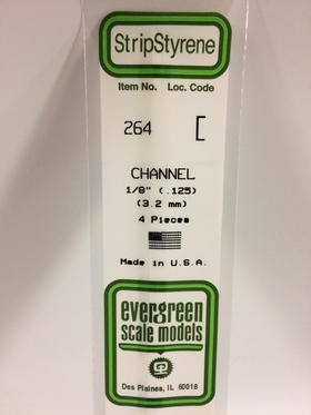 Evergreen Plastics 264 Channel .125\" 3.2MM (4) - Click Image to Close