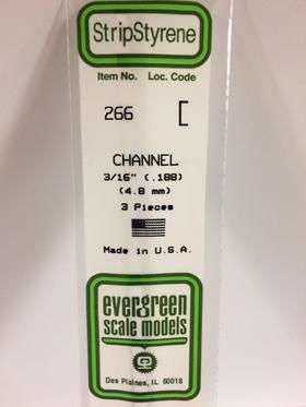 Evergreen Plastics 266 Channel .188\" 4.8MM (3)