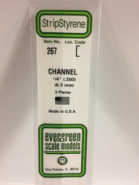 Evergreen Plastics 267 Channel .250\" 6.4MM (3) - Click Image to Close