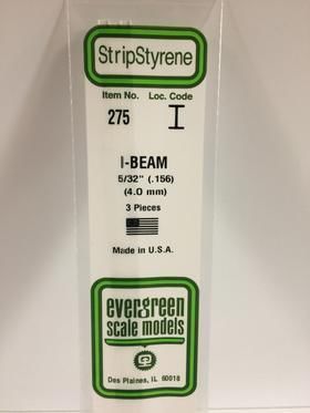 Evergreen Plastics 275 I-Beam .156\" 4.0MM (3)