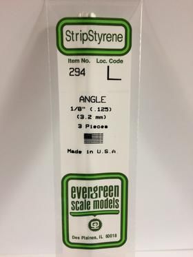 Evergreen Plastics 294 Angle .125\" 1/8\" (3)