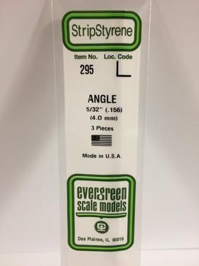 Evergreen Plastics 295 Angle .156\" 5/32\" (3) - Click Image to Close