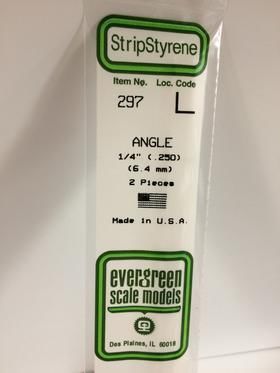 Evergreen Plastics 297 Angle .250\" 1/4\" (2) - Click Image to Close