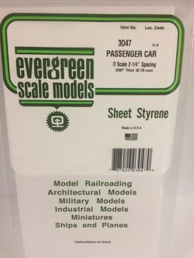 Evergreen Plastics 3047 Passenger Car Siding O