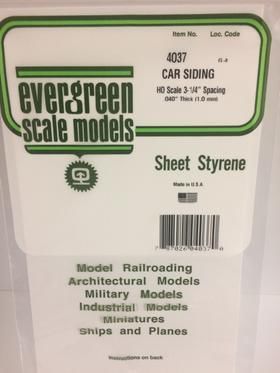 Evergreen Plastics 4037 Freight Car Siding .040 HO - Click Image to Close