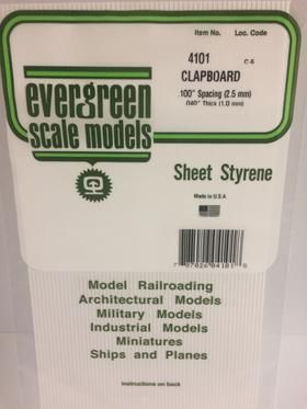 Evergreen Plastics 4041 Clapboard Styr Plast .040\" - Click Image to Close