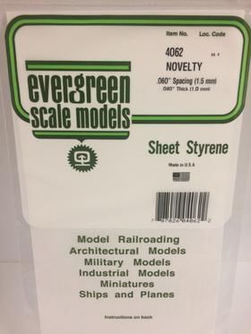 Evergreen Plastics 4062 Novelty Styr Plast .060\"