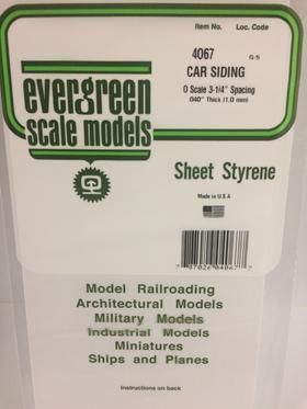 Evergreen Plastics 4067 Freight Car Siding .040\"O