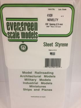 Evergreen Plastics 4109 Novelty Styr Plast .109\" - Click Image to Close