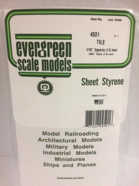 Evergreen Plastics 4501 Square Tile 1/16\"