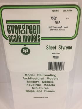 Evergreen Plastics 4502 Square Tile 1/12\"