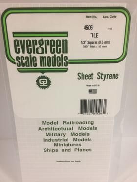 Evergreen Plastics 4506 Square Tile 1/3\"